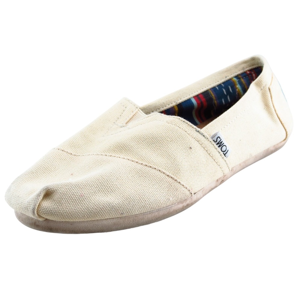 Toms Loafer Beige Fabric Women Shoes Size 6 M